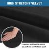 imageHVERSAILTEX Velvet Dining Chair Covers Stretch Chair Covers for Dining Room Set of 4 Parson Chair Slipcovers Chair Protectors Covers Dining Soft Thick Solid Velvet Fabric Washable BlackBlack