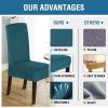 imageHVERSAILTEX Velvet Dining Chair Covers Stretch Chair Covers for Dining Room Set of 4 Parson Chair Slipcovers Chair Protectors Covers Dining Soft Thick Solid Velvet Fabric Washable BlackDeep Teal