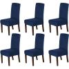 imageHVERSAILTEX Velvet Dining Chair Covers Stretch Chair Covers for Dining Room Set of 4 Parson Chair Slipcovers Chair Protectors Covers Dining Soft Thick Solid Velvet Fabric Washable BlackNavy