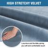 imageHVERSAILTEX Velvet Dining Chair Covers Stretch Chair Covers for Dining Room Set of 4 Parson Chair Slipcovers Chair Protectors Covers Dining Soft Thick Solid Velvet Fabric Washable BlackStone Blue