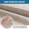 imageHVERSAILTEX Velvet Dining Chair Covers Stretch Chair Covers for Dining Room Set of 4 Parson Chair Slipcovers Chair Protectors Covers Dining Soft Thick Solid Velvet Fabric Washable BlackOatmeal