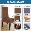 imageHVERSAILTEX Velvet Dining Chair Covers Stretch Chair Covers for Dining Room Set of 4 Parson Chair Slipcovers Chair Protectors Covers Dining Soft Thick Solid Velvet Fabric Washable BlackCaramel