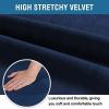 imageHVERSAILTEX Velvet Dining Chair Covers Stretch Chair Covers for Dining Room Set of 4 Parson Chair Slipcovers Chair Protectors Covers Dining Soft Thick Solid Velvet Fabric Washable BlackNavy