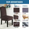 imageHVERSAILTEX Velvet Dining Chair Covers Stretch Chair Covers for Dining Room Set of 4 Parson Chair Slipcovers Chair Protectors Covers Dining Soft Thick Solid Velvet Fabric Washable BlackStriped Brown