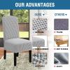 imageHVERSAILTEX Velvet Dining Chair Covers Stretch Chair Covers for Dining Room Set of 4 Parson Chair Slipcovers Chair Protectors Covers Dining Soft Thick Solid Velvet Fabric Washable BlackChecked Grey