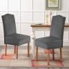 imageHVERSAILTEX Velvet Dining Chair Covers Stretch Chair Covers for Dining Room Set of 4 Parson Chair Slipcovers Chair Protectors Covers Dining Soft Thick Solid Velvet Fabric Washable BlackStriped Grey