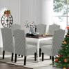 imageHVERSAILTEX Velvet Dining Chair Covers Stretch Chair Covers for Dining Room Set of 4 Parson Chair Slipcovers Chair Protectors Covers Dining Soft Thick Solid Velvet Fabric Washable BlackChecked Green