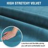 imageHVERSAILTEX Velvet Dining Chair Covers Stretch Chair Covers for Dining Room Set of 4 Parson Chair Slipcovers Chair Protectors Covers Dining Soft Thick Solid Velvet Fabric Washable BlackPeacock Blue