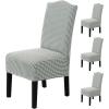 imageHVERSAILTEX Velvet Dining Chair Covers Stretch Chair Covers for Dining Room Set of 4 Parson Chair Slipcovers Chair Protectors Covers Dining Soft Thick Solid Velvet Fabric Washable BlackChecked Green