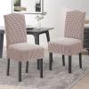 imageHVERSAILTEX Velvet Dining Chair Covers Stretch Chair Covers for Dining Room Set of 4 Parson Chair Slipcovers Chair Protectors Covers Dining Soft Thick Solid Velvet Fabric Washable BlackChecked Caramel
