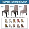 imageHVERSAILTEX Velvet Dining Chair Covers Stretch Chair Covers for Dining Room Set of 4 Parson Chair Slipcovers Chair Protectors Covers Dining Soft Thick Solid Velvet Fabric Washable BlackStriped Taupe