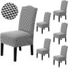 imageHVERSAILTEX Velvet Dining Chair Covers Stretch Chair Covers for Dining Room Set of 4 Parson Chair Slipcovers Chair Protectors Covers Dining Soft Thick Solid Velvet Fabric Washable BlackChecked Black