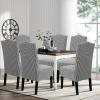 imageHVERSAILTEX Velvet Dining Chair Covers Stretch Chair Covers for Dining Room Set of 4 Parson Chair Slipcovers Chair Protectors Covers Dining Soft Thick Solid Velvet Fabric Washable BlackChecked Black