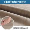 imageHVERSAILTEX Velvet Dining Chair Covers Stretch Chair Covers for Dining Room Set of 4 Parson Chair Slipcovers Chair Protectors Covers Dining Soft Thick Solid Velvet Fabric Washable BlackTaupe