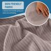 imageHVERSAILTEX Velvet Dining Chair Covers Stretch Chair Covers for Dining Room Set of 4 Parson Chair Slipcovers Chair Protectors Covers Dining Soft Thick Solid Velvet Fabric Washable BlackStriped Taupe