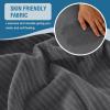 imageHVERSAILTEX Velvet Dining Chair Covers Stretch Chair Covers for Dining Room Set of 4 Parson Chair Slipcovers Chair Protectors Covers Dining Soft Thick Solid Velvet Fabric Washable BlackStriped Grey