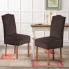 imageHVERSAILTEX Velvet Dining Chair Covers Stretch Chair Covers for Dining Room Set of 4 Parson Chair Slipcovers Chair Protectors Covers Dining Soft Thick Solid Velvet Fabric Washable BlackStriped Brown