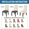 imageHVERSAILTEX Velvet Dining Chair Covers Stretch Chair Covers for Dining Room Set of 4 Parson Chair Slipcovers Chair Protectors Covers Dining Soft Thick Solid Velvet Fabric Washable BlackStriped Ivory
