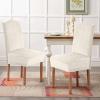 imageHVERSAILTEX Velvet Dining Chair Covers Stretch Chair Covers for Dining Room Set of 4 Parson Chair Slipcovers Chair Protectors Covers Dining Soft Thick Solid Velvet Fabric Washable BlackStriped Ivory