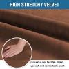 imageHVERSAILTEX Velvet Dining Chair Covers Stretch Chair Covers for Dining Room Set of 4 Parson Chair Slipcovers Chair Protectors Covers Dining Soft Thick Solid Velvet Fabric Washable BlackCaramel