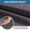 imageHVERSAILTEX Velvet Dining Chair Covers Stretch Chair Covers for Dining Room Set of 4 Parson Chair Slipcovers Chair Protectors Covers Dining Soft Thick Solid Velvet Fabric Washable BlackGrey