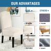 imageHVERSAILTEX Velvet Dining Chair Covers Stretch Chair Covers for Dining Room Set of 4 Parson Chair Slipcovers Chair Protectors Covers Dining Soft Thick Solid Velvet Fabric Washable BlackStriped Ivory
