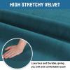 imageHVERSAILTEX Velvet Dining Chair Covers Stretch Chair Covers for Dining Room Set of 4 Parson Chair Slipcovers Chair Protectors Covers Dining Soft Thick Solid Velvet Fabric Washable BlackDeep Teal