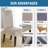 imageHVERSAILTEX Velvet Dining Chair Covers Stretch Chair Covers for Dining Room Set of 4 Parson Chair Slipcovers Chair Protectors Covers Dining Soft Thick Solid Velvet Fabric Washable BlackOatmeal