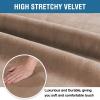 imageHVERSAILTEX Velvet Dining Chair Covers Stretch Chair Covers for Dining Room Set of 4 Parson Chair Slipcovers Chair Protectors Covers Dining Soft Thick Solid Velvet Fabric Washable BlackCamel