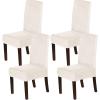 imageHVERSAILTEX Velvet Dining Chair Covers Stretch Chair Covers for Dining Room Set of 4 Parson Chair Slipcovers Chair Protectors Covers Dining Soft Thick Solid Velvet Fabric Washable BlackIvory