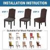imageHVERSAILTEX Velvet Dining Chair Covers Stretch Chair Covers for Dining Room Set of 4 Parson Chair Slipcovers Chair Protectors Covers Dining Soft Thick Solid Velvet Fabric Washable BlackStriped Brown