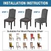 imageHVERSAILTEX Velvet Dining Chair Covers Stretch Chair Covers for Dining Room Set of 4 Parson Chair Slipcovers Chair Protectors Covers Dining Soft Thick Solid Velvet Fabric Washable BlackStriped Grey