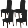 imageHVERSAILTEX Velvet Dining Chair Covers Stretch Chair Covers for Dining Room Set of 4 Parson Chair Slipcovers Chair Protectors Covers Dining Soft Thick Solid Velvet Fabric Washable BlackBlack