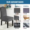 imageHVERSAILTEX Velvet Dining Chair Covers Stretch Chair Covers for Dining Room Set of 4 Parson Chair Slipcovers Chair Protectors Covers Dining Soft Thick Solid Velvet Fabric Washable BlackStriped Grey