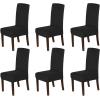 imageHVERSAILTEX Velvet Dining Chair Covers Stretch Chair Covers for Dining Room Set of 4 Parson Chair Slipcovers Chair Protectors Covers Dining Soft Thick Solid Velvet Fabric Washable BlackBlack