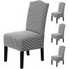 imageHVERSAILTEX Velvet Dining Chair Covers Stretch Chair Covers for Dining Room Set of 4 Parson Chair Slipcovers Chair Protectors Covers Dining Soft Thick Solid Velvet Fabric Washable BlackChecked Black