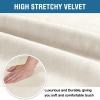 imageHVERSAILTEX Velvet Dining Chair Covers Stretch Chair Covers for Dining Room Set of 4 Parson Chair Slipcovers Chair Protectors Covers Dining Soft Thick Solid Velvet Fabric Washable BlackIvory