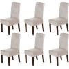 imageHVERSAILTEX Velvet Dining Chair Covers Stretch Chair Covers for Dining Room Set of 4 Parson Chair Slipcovers Chair Protectors Covers Dining Soft Thick Solid Velvet Fabric Washable BlackOatmeal