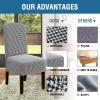 imageHVERSAILTEX Velvet Dining Chair Covers Stretch Chair Covers for Dining Room Set of 4 Parson Chair Slipcovers Chair Protectors Covers Dining Soft Thick Solid Velvet Fabric Washable BlackChecked Black