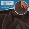 imageHVERSAILTEX Velvet Dining Chair Covers Stretch Chair Covers for Dining Room Set of 4 Parson Chair Slipcovers Chair Protectors Covers Dining Soft Thick Solid Velvet Fabric Washable BlackStriped Brown