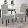 imageHVERSAILTEX Velvet Dining Chair Covers Stretch Chair Covers for Dining Room Set of 4 Parson Chair Slipcovers Chair Protectors Covers Dining Soft Thick Solid Velvet Fabric Washable BlackChecked Green