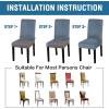 imageHVERSAILTEX Velvet Dining Chair Covers Stretch Chair Covers for Dining Room Set of 4 Parson Chair Slipcovers Chair Protectors Covers Dining Soft Thick Solid Velvet Fabric Washable BlackStone Blue