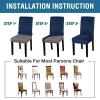 imageHVERSAILTEX Velvet Dining Chair Covers Stretch Chair Covers for Dining Room Set of 4 Parson Chair Slipcovers Chair Protectors Covers Dining Soft Thick Solid Velvet Fabric Washable BlackNavy