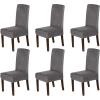 imageHVERSAILTEX Velvet Dining Chair Covers Stretch Chair Covers for Dining Room Set of 4 Parson Chair Slipcovers Chair Protectors Covers Dining Soft Thick Solid Velvet Fabric Washable BlackGrey