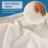 imageHVERSAILTEX Velvet Dining Chair Covers Stretch Chair Covers for Dining Room Set of 4 Parson Chair Slipcovers Chair Protectors Covers Dining Soft Thick Solid Velvet Fabric Washable BlackStriped Ivory