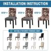 imageHVERSAILTEX Velvet Dining Chair Covers Stretch Chair Covers for Dining Room Set of 4 Parson Chair Slipcovers Chair Protectors Covers Dining Soft Thick Solid Velvet Fabric Washable BlackFloral Chocolate
