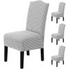 imageHVERSAILTEX Velvet Dining Chair Covers Stretch Chair Covers for Dining Room Set of 4 Parson Chair Slipcovers Chair Protectors Covers Dining Soft Thick Solid Velvet Fabric Washable BlackChecked Grey