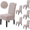 imageHVERSAILTEX Velvet Dining Chair Covers Stretch Chair Covers for Dining Room Set of 4 Parson Chair Slipcovers Chair Protectors Covers Dining Soft Thick Solid Velvet Fabric Washable BlackChecked Caramel