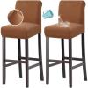 imageHVERSAILTEX 100 Waterproof Bar Stool Cover Stretch Counter Stool Pub Chair Slipcover for Dining Room Removable Soft Thick Solid Fleece Fabric Bar Stool Slipcovers Set of 4 Peacock BlueFleececamel