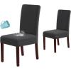 imageHVERSAILTEX 100 Waterproof Dining Chair Covers Stretch Chair Covers for Dining Room Set of 6 Parson Chair Slipcovers Chair Protectors Covers Dining Soft Thick Solid Fleece Fabric Peacock BlueDark Grey